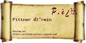 Pittner Ármin névjegykártya